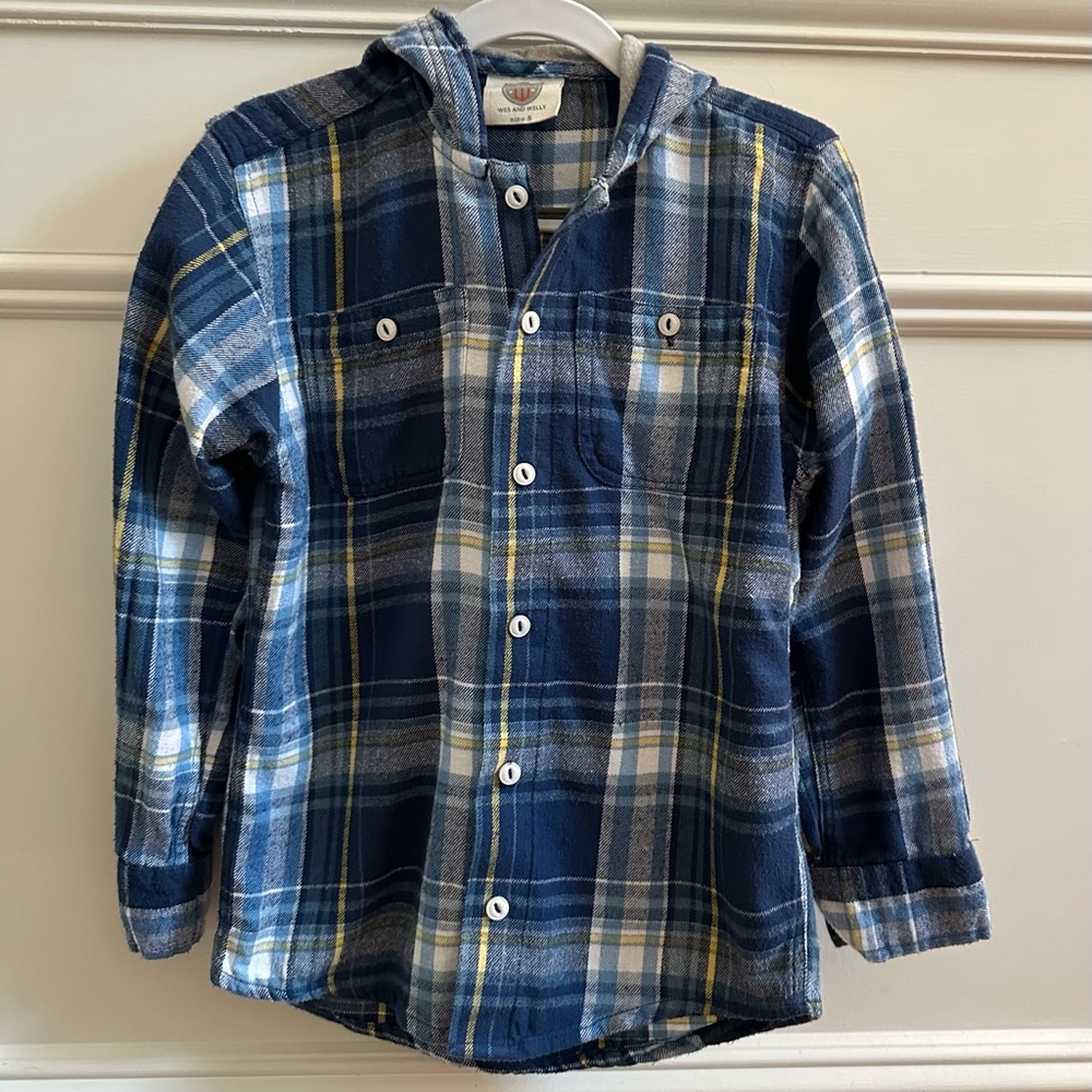 Wes and Willy Plaid Shirt Boys Size 5